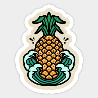 pineapple summer wave Sticker